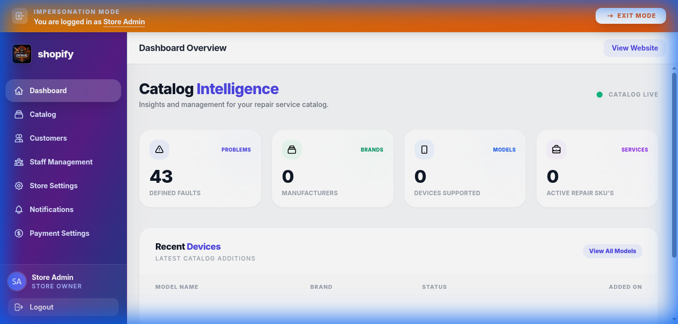 Store Admin Dashboard